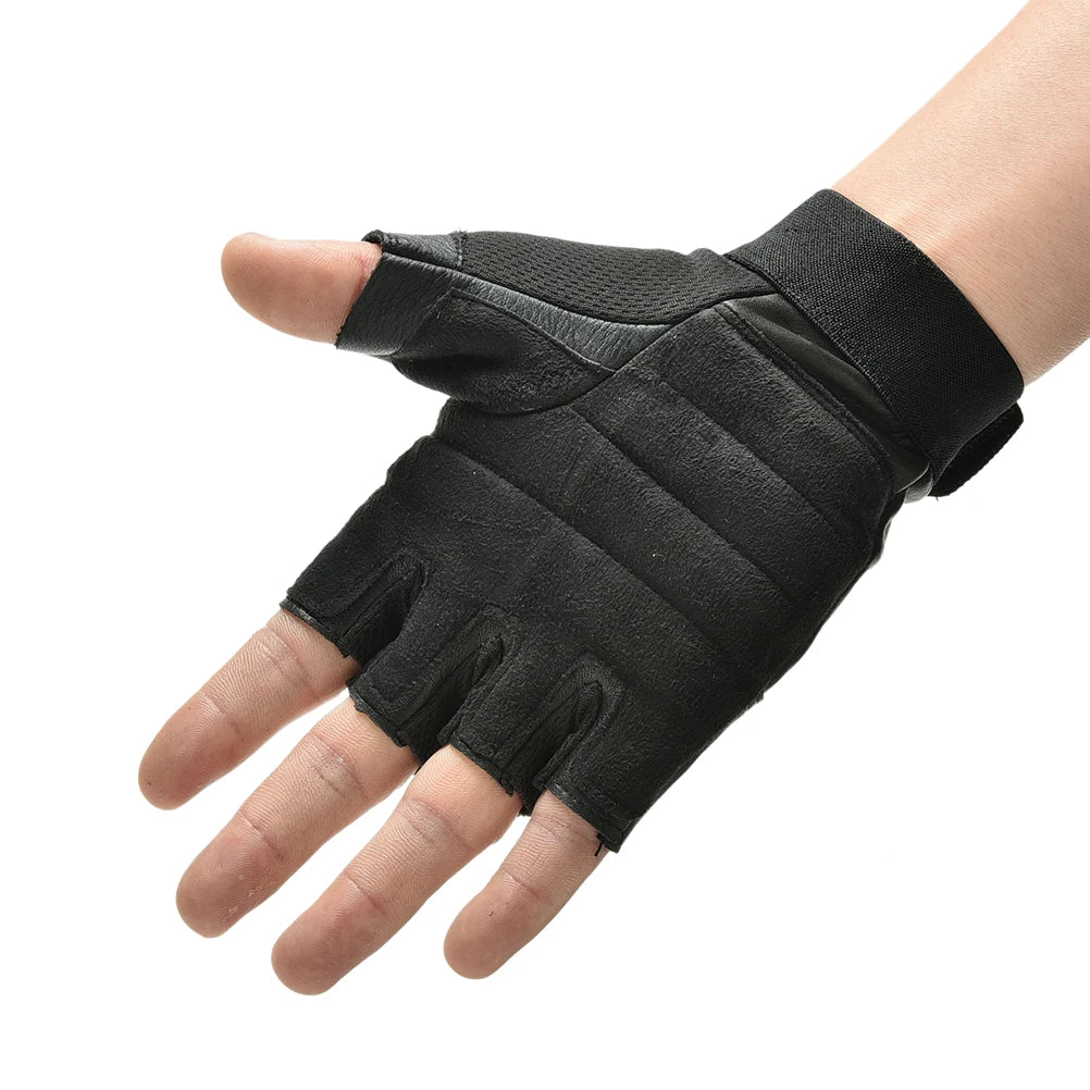 Men's PU Leather Weight Lifting Gym Gloves | Wrist Wrap Weight Lifting Gloves QXL