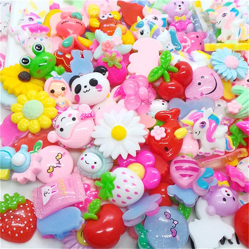 3D Kawaii Resin Nail Charms – Dessert, Flower & Animal Mix Box Nail Art Charms QXL