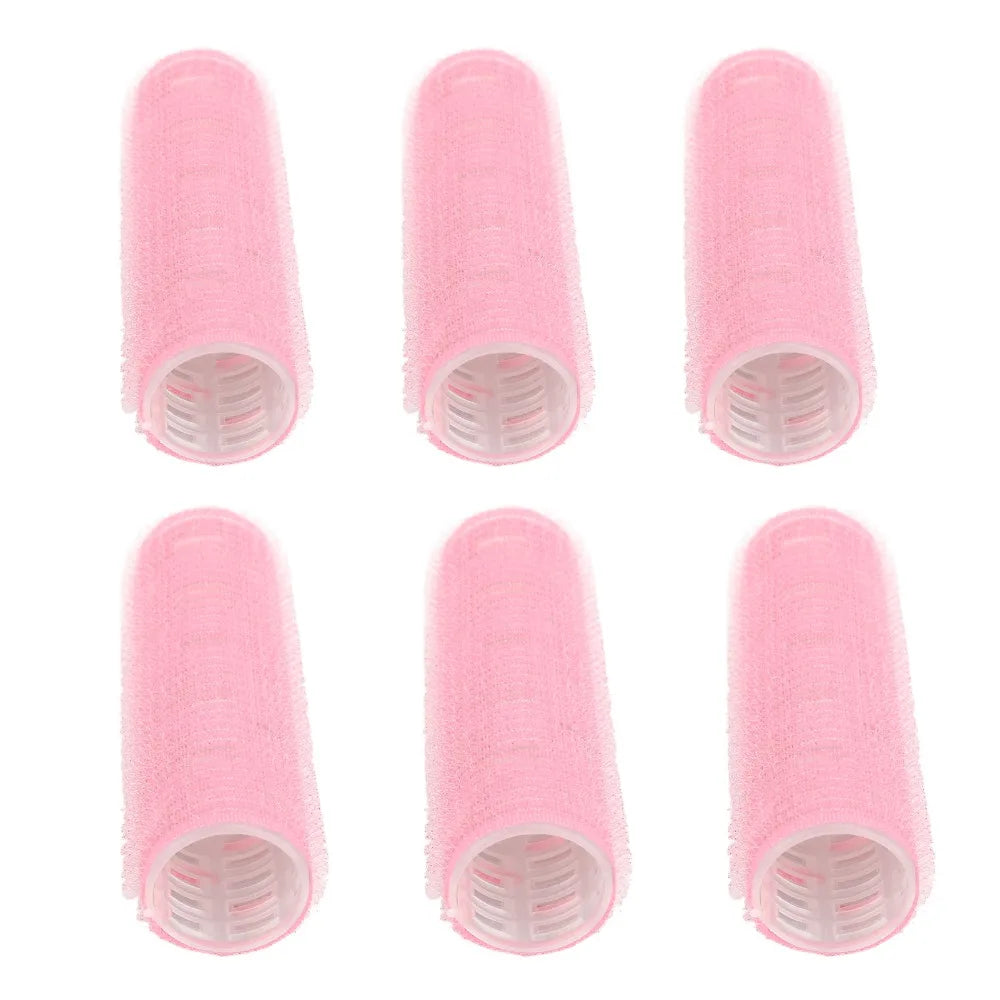 6-Pack Self-Adhesive PP Hair Rollers | No-Heat Curling Set Hair Rollers Set QXL