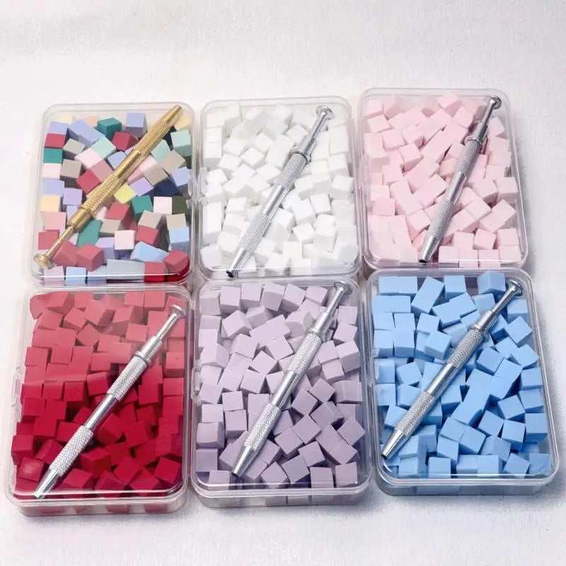 100-Pack Gradient Sponge Brushes for Nail Art Gel & Glitter Nail Art Sponge Brush QXL