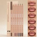 6-Pack Velvet Matte Lip Liner Set | Long-Lasting & Waterproof Lip Liner Set QXL NUDE-BROWN