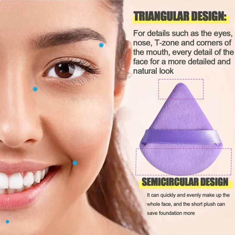 Triangular Powder Puff Set | Wet & Dry Sponge for Precise Makeup Makeup Powder Puff QXL