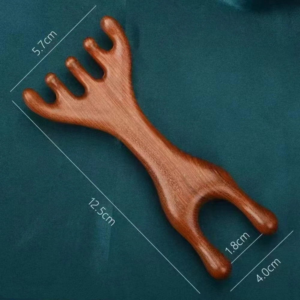 Deer Antler Wood Massage Comb | Anti-Static Wide Tooth Wood Massage Comb QXL