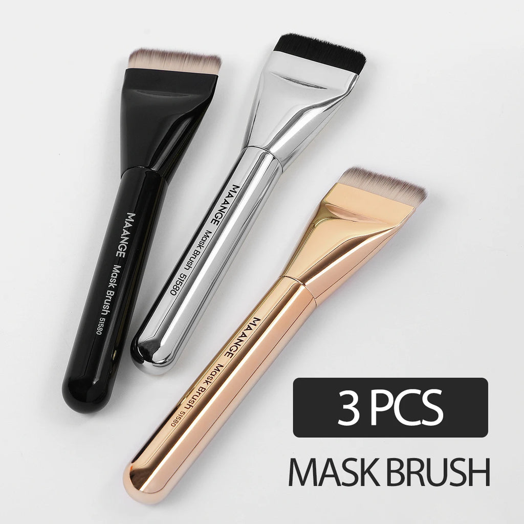 MAANGE 3-Pc Foundation & Contour Brush Set | Flat Blending Makeup Brush Set QXL