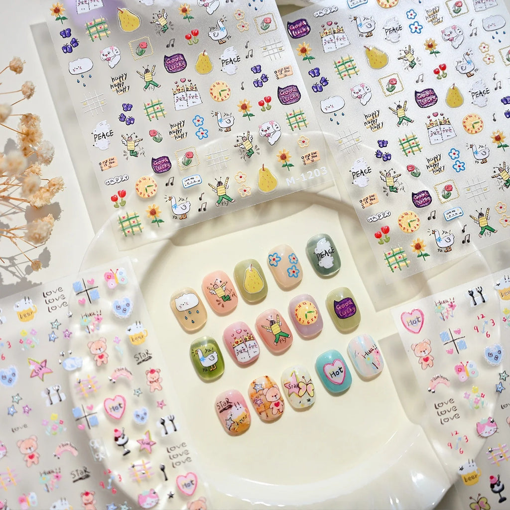 5D Nail Art Stickers – Cute Animal & Fun Design Decals Nail Art Stickers QXL