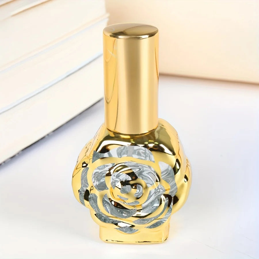 Gold Rose Glass Perfume Atomizer | BPA-Free Refillable Travel Sprayer Perfume Atomizer QXL