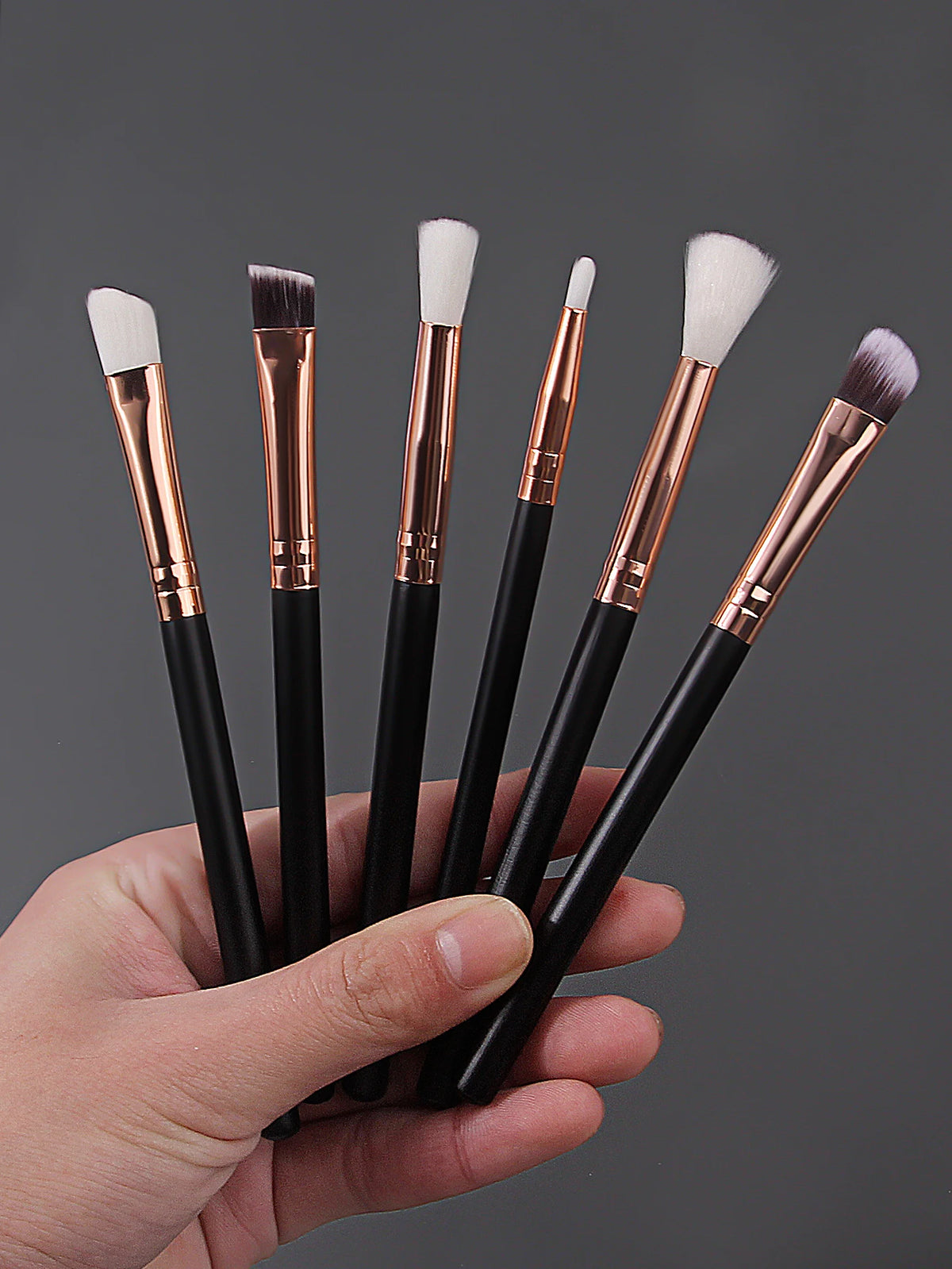 6-Piece Wooden Handle Eye Makeup Brush Set – Eyeshadow & Smudge Eye Makeup Brush Set QXL