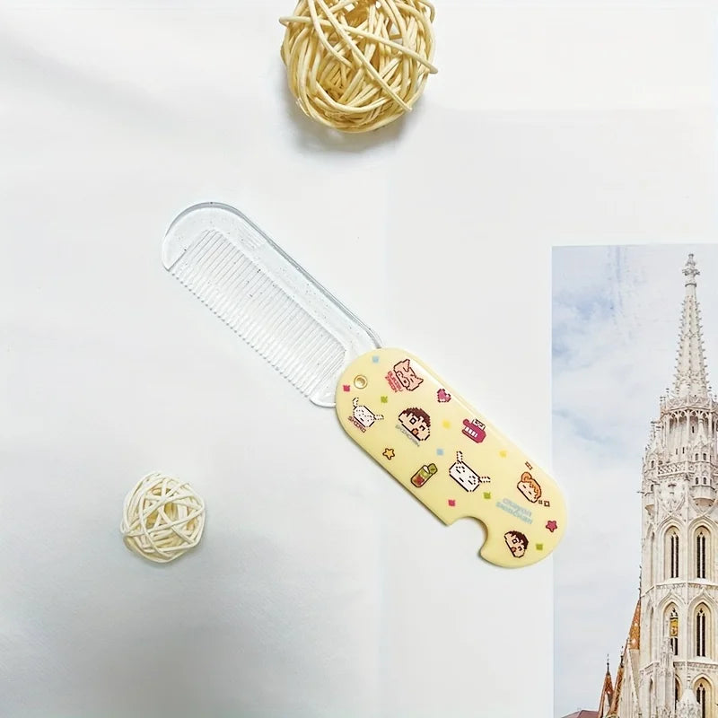 Cartoon Folding Pocket Comb with Mirror | Mini Travel Folding Pocket Comb QXL