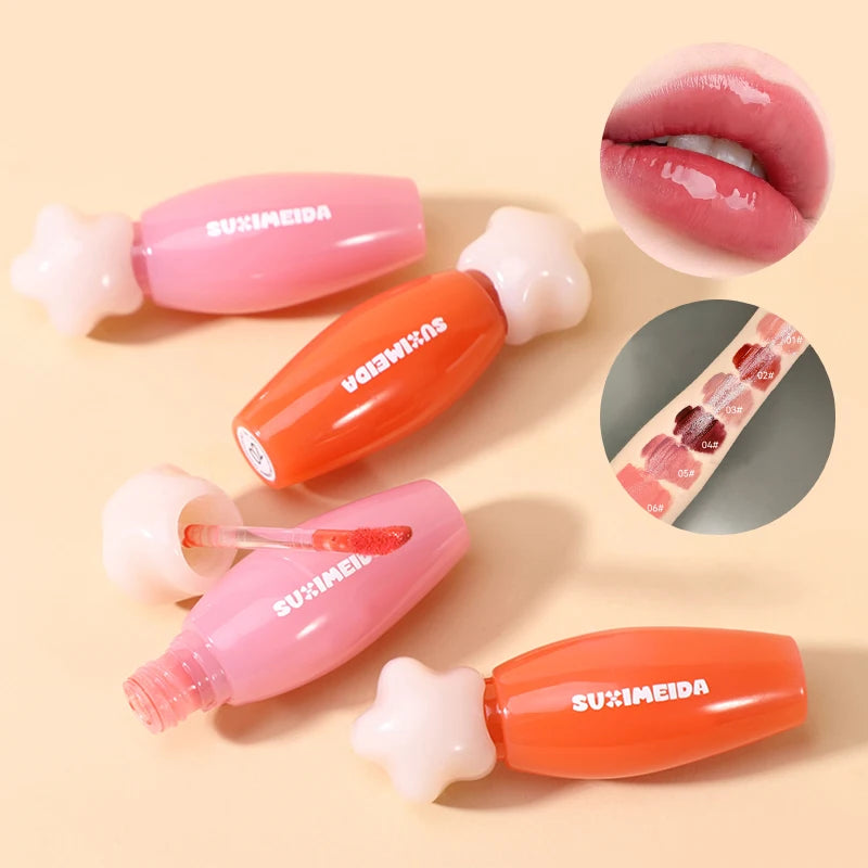 Suximei Da Glass Jelly Lip Lacquer | Korean Hydrating Gloss Lip Gloss QXL