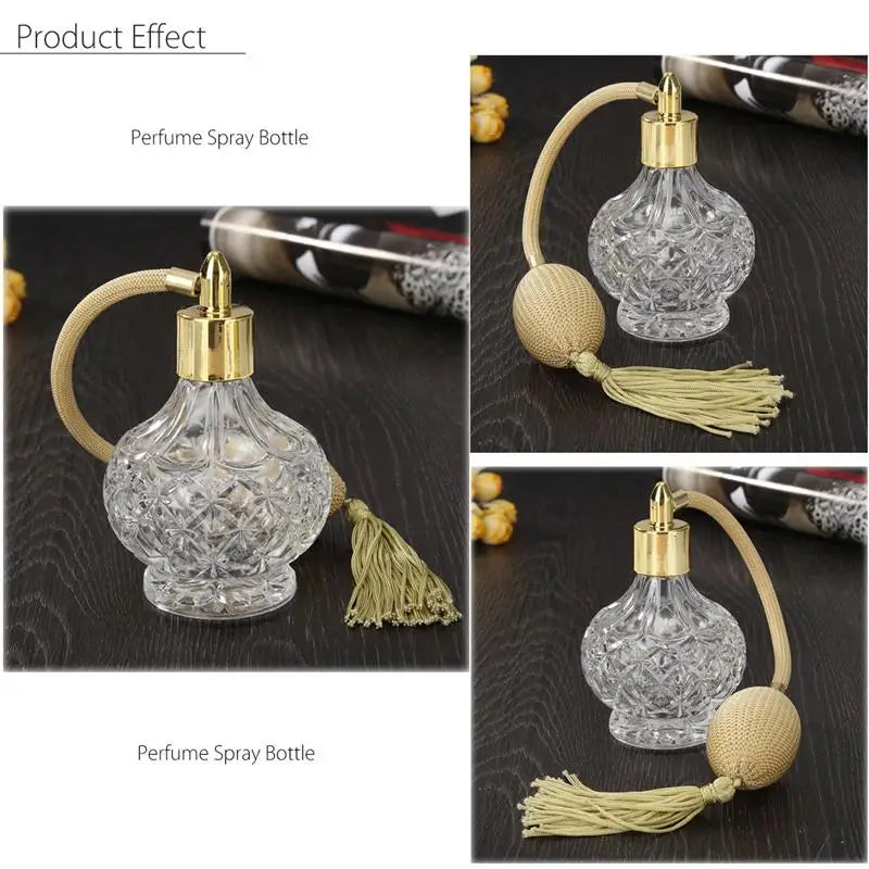 80ml Refillable Glass Perfume Atomizer | Vintage Gold Spray Perfume Atomizer Bottle QXL
