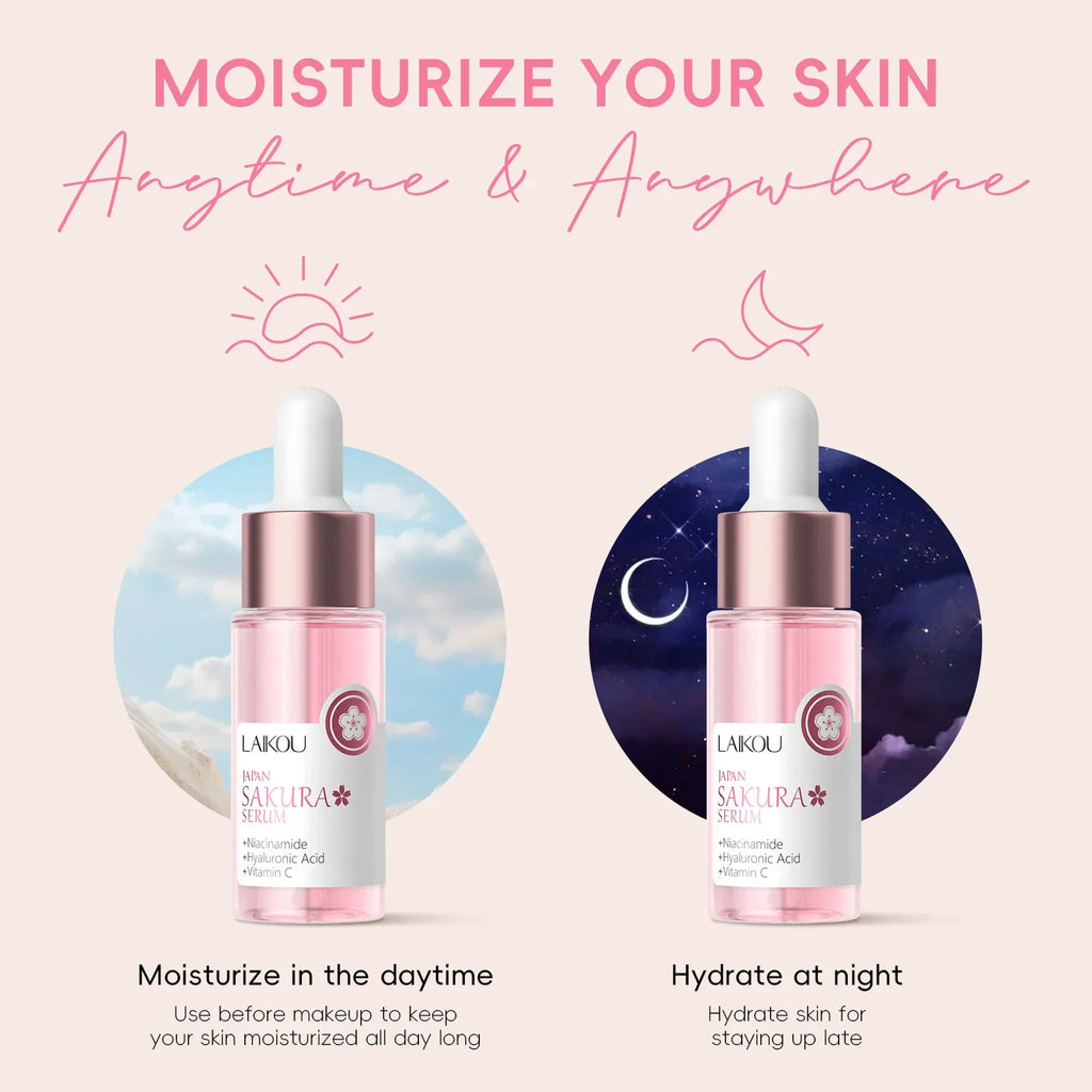 LAIKOU Sakura Serum 17ml – Pore Minimizing & Brightening Essence Face Serum QXL