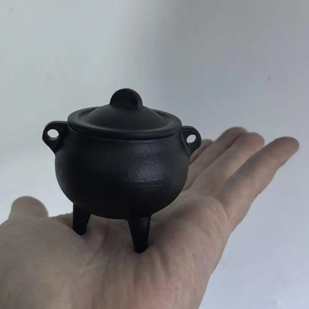 Cast Iron Cauldron Incense Burner with Lid | Gothic Decor Incense Burner QXL