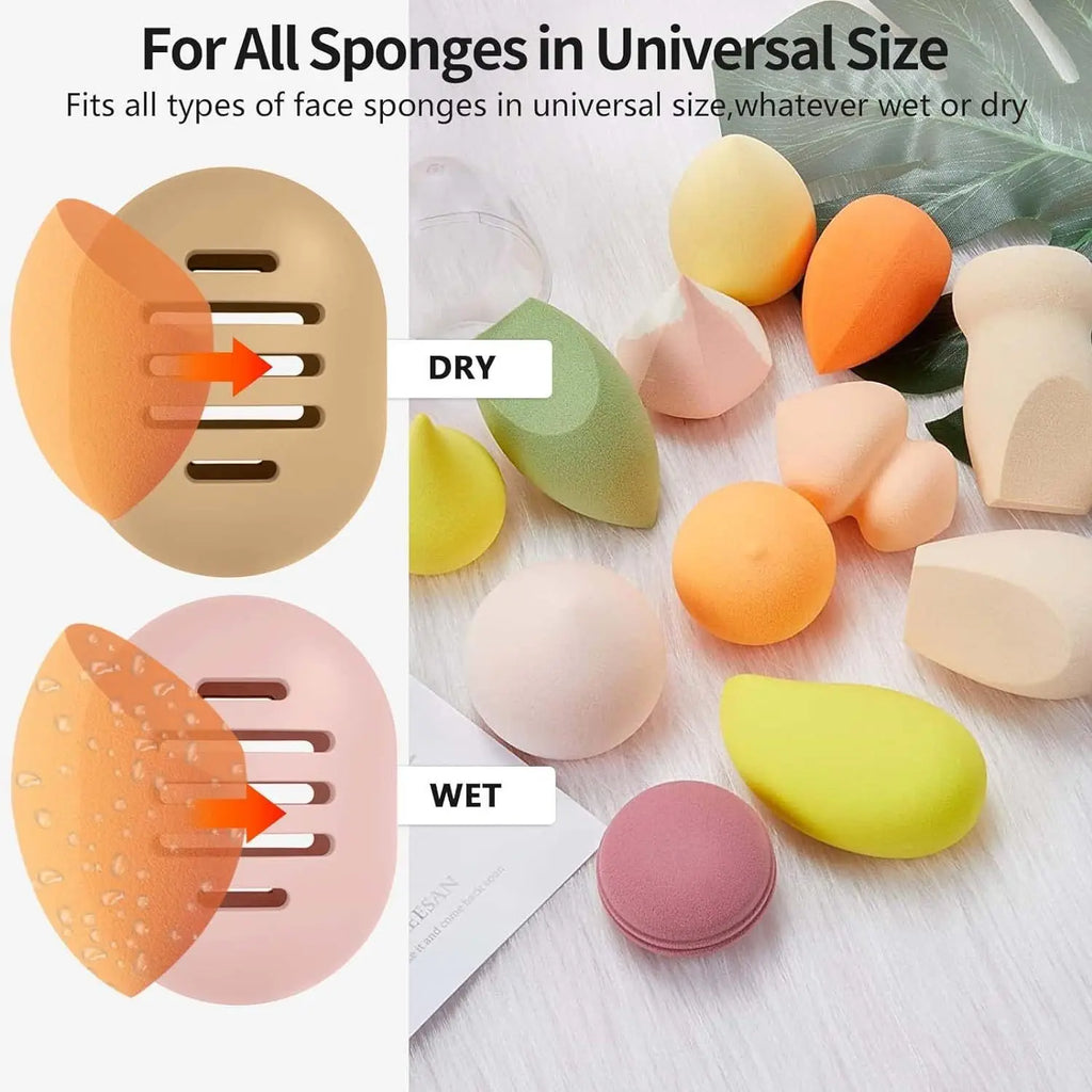 Silicone Makeup Sponge Holder & Beauty Blender Organizer Sponge Organizer Case QXL