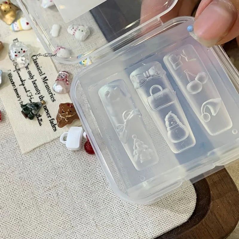 Silicone Christmas Nail Art Mold | Snowman Stamping Template Nail Art Mold QXL