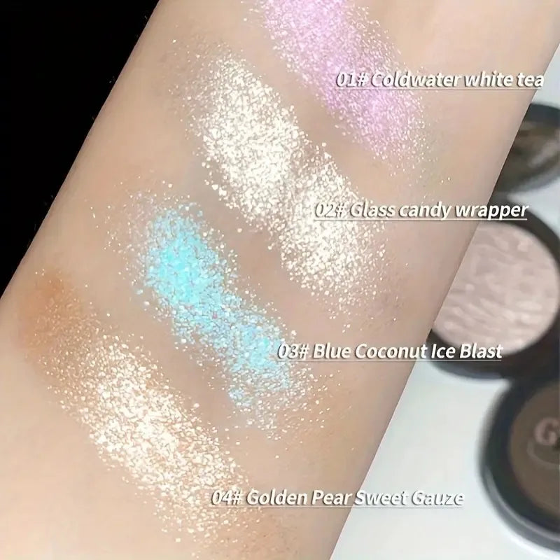 4-Color Diamond Highlighter Powder Palette | Face & Body Glow Highlighter Powder Palette QXL