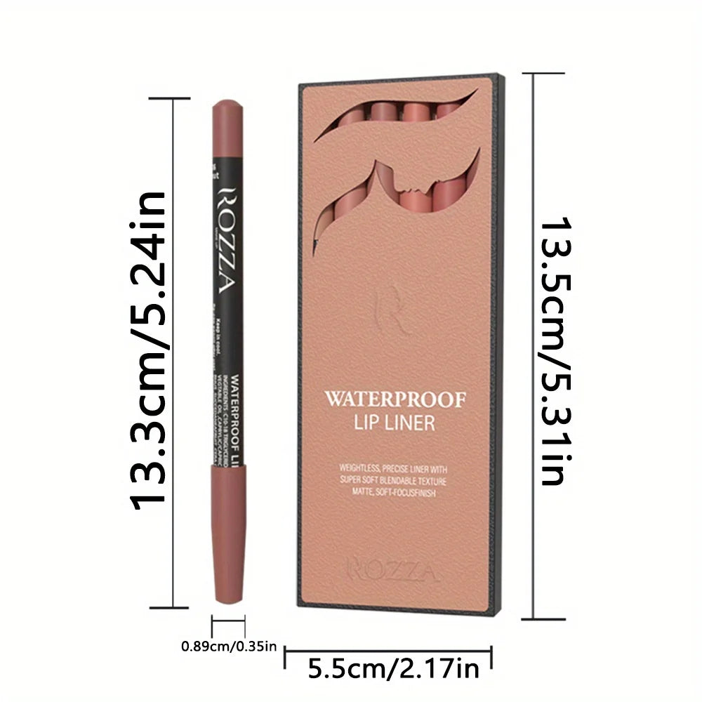 6-Pack Wood Lip Liner Set | 18 Nude Matte Waterproof Shades Lip Liner Set QXL