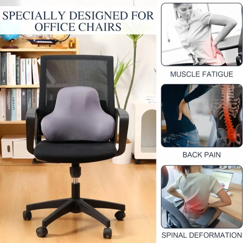 Memory Foam Lumbar Support Cushion | Car, Office & Gaming Lumbar Support Cushion QXL