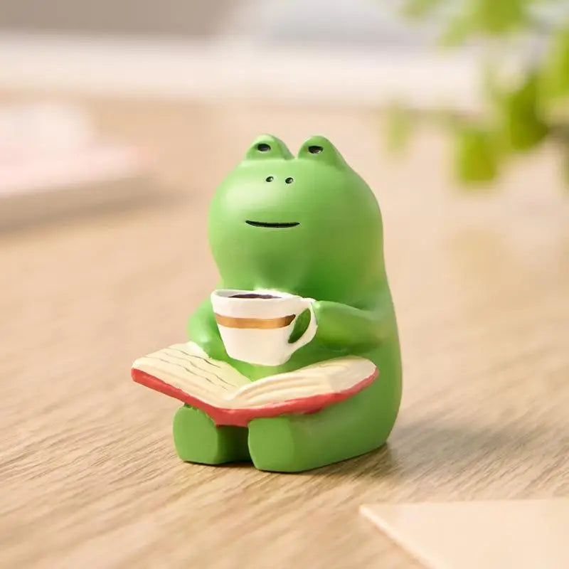Japanese Mini Frog Rocking Chair Resin Ornament | Desk Decor Resin Figurine Ornament QXL
