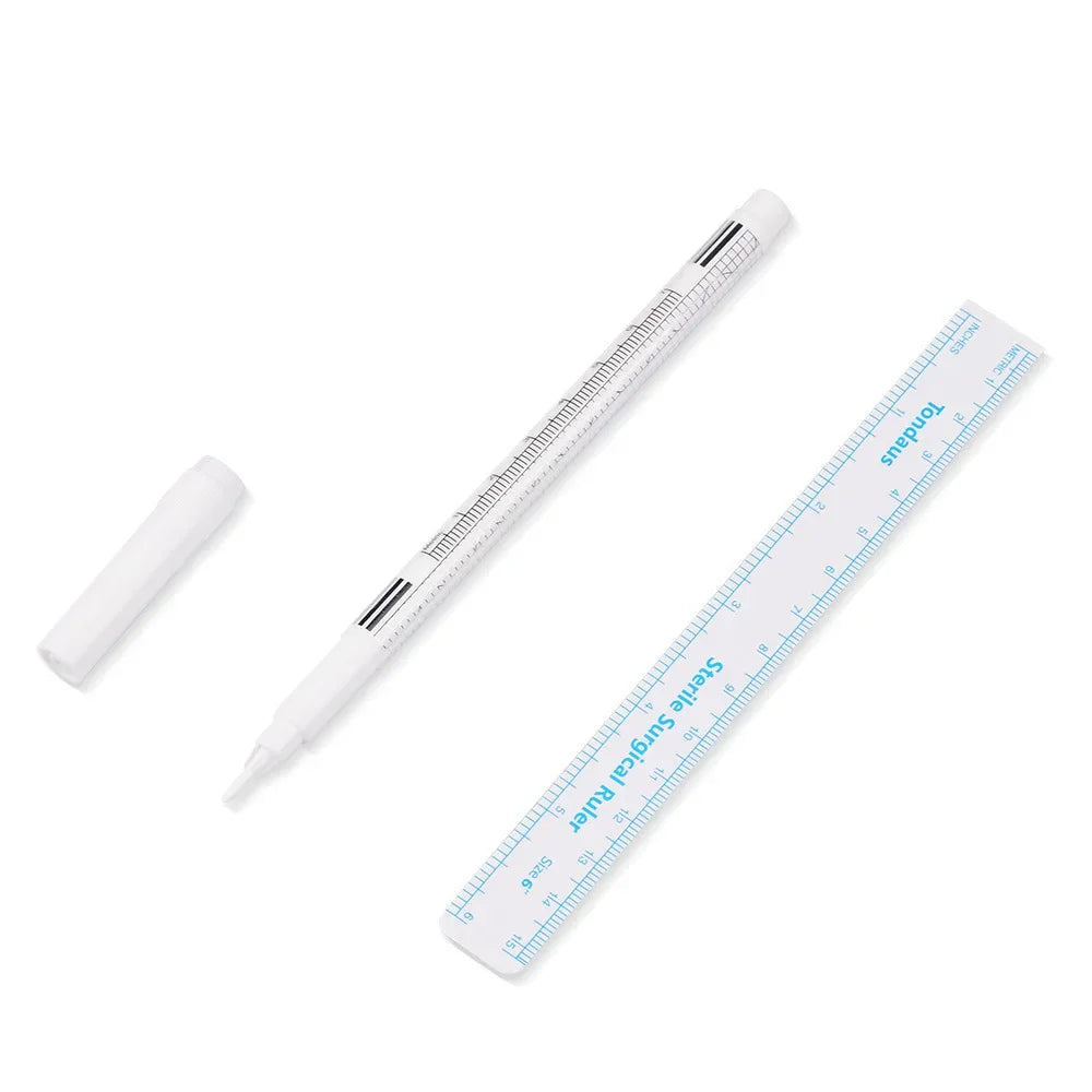 Microblading Skin Marker Pen with Ruler | Eyebrow Mapping Microblading Marker Pen QXL M15 1Pcs