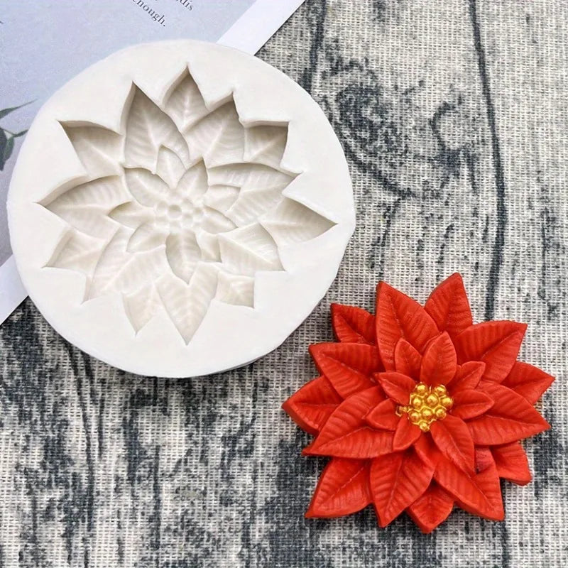 Poinsettia Christmas Fondant Mold | Sugar Craft & Resin Tool Fondant Cake Mold QXL
