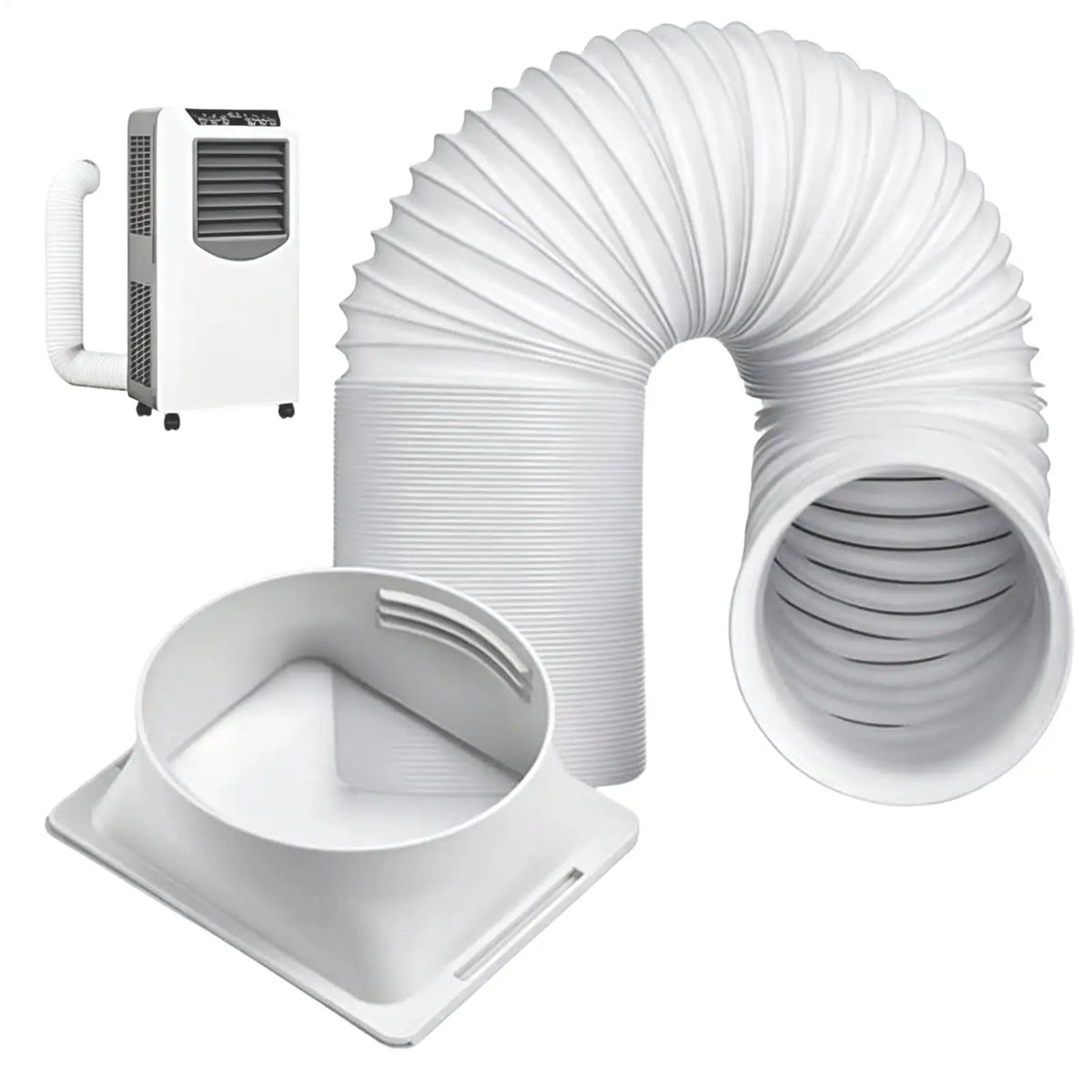 Portable AC Exhaust Hose | Adjustable Length, Square Connector AC Exhaust Hose QXL