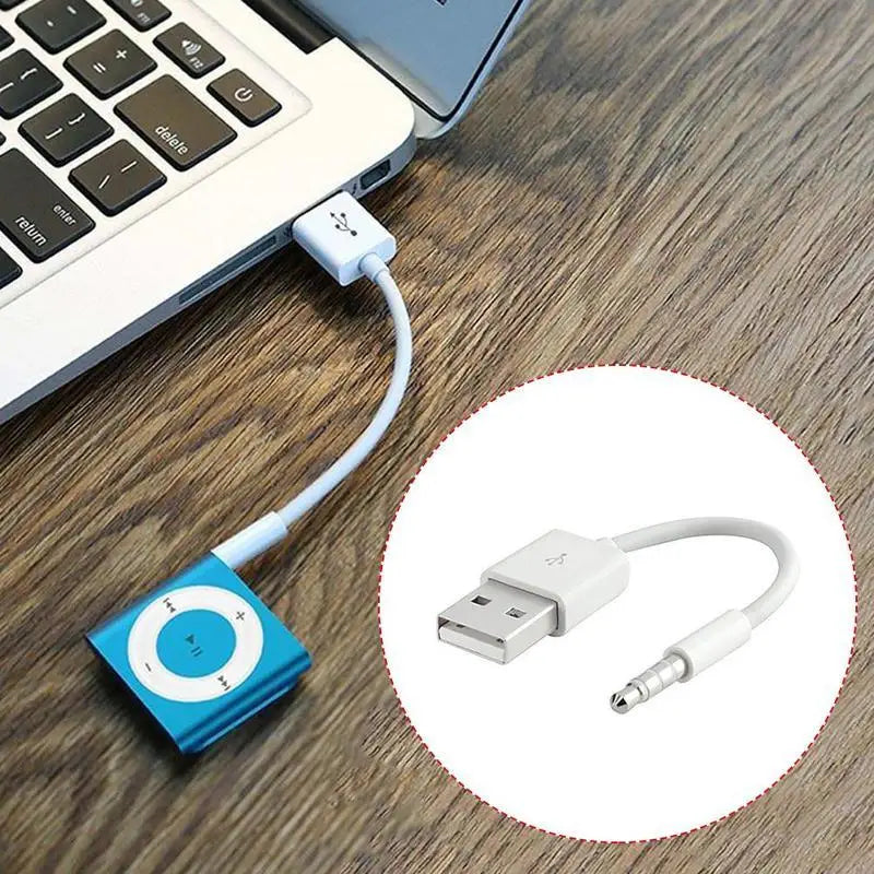 USB Cable for iPod Shuffle 1–7 Gen | Charge & Sync 3.5mm USB Sync Cable QXL