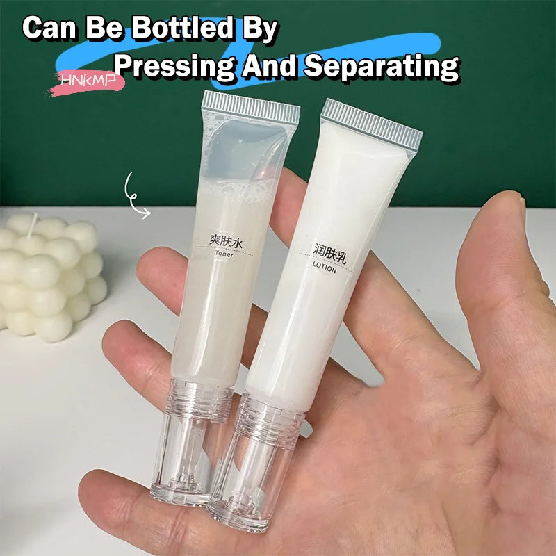 2-Pack Refillable Cosmetic Soft Tubes 10/15ml Dropper Bottles Refillable Cosmetic Tubes QXL