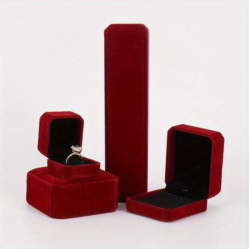 Velvet Jewelry Gift Box | Ring, Necklace & Pendant Case Velvet Jewelry Box QXL