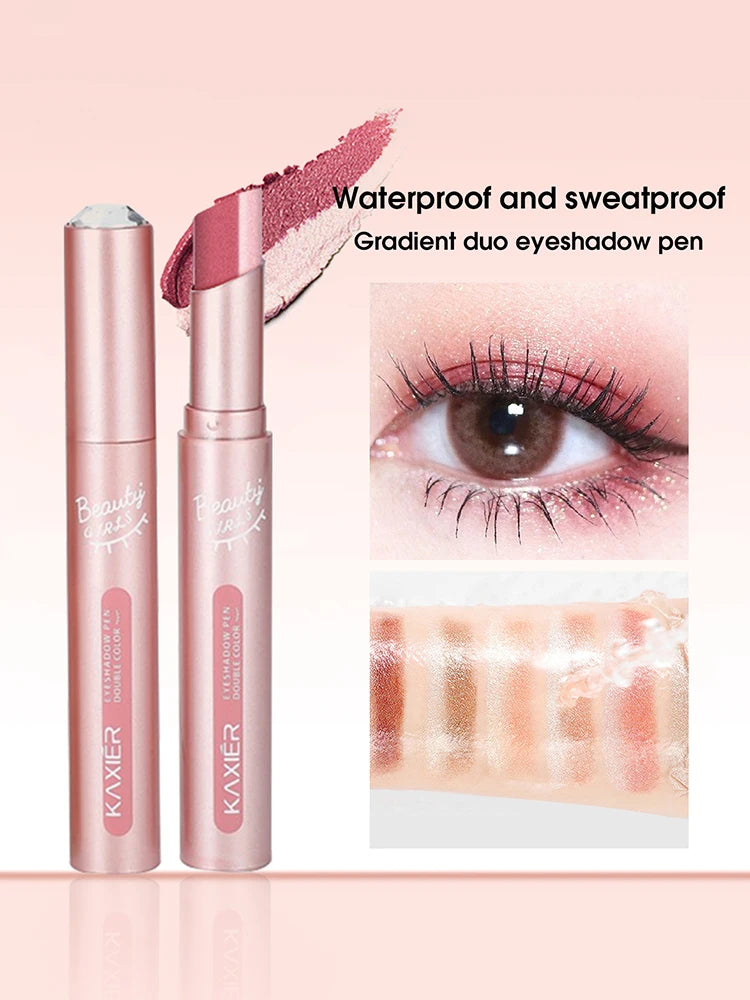 Gradient Two-Tone Eye Shadow Pen | Waterproof Shimmer Stick Eye Shadow Pen QXL 01