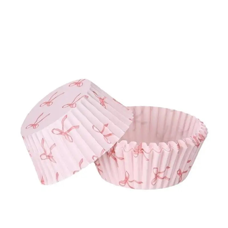 100-Pack Mini Pink Bow Cupcake Liners | Muffin Paper Cases Cupcake Paper Liners QXL A 100pcs