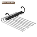 9-Tier Stainless Steel Pants Hanger | Space-Saving Closet Organizer Pants Hanger Organizer QXL black