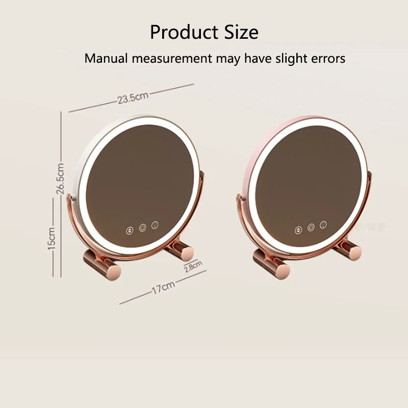 LED Vanity Mirror 3-Colour Lights Touch Control USB-C Charging LED Vanity Mirror QXL