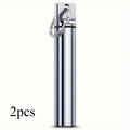 2-Pack Portable Toothpick Holder Case with Keychain Toothpick Holder Case QXL Silvery