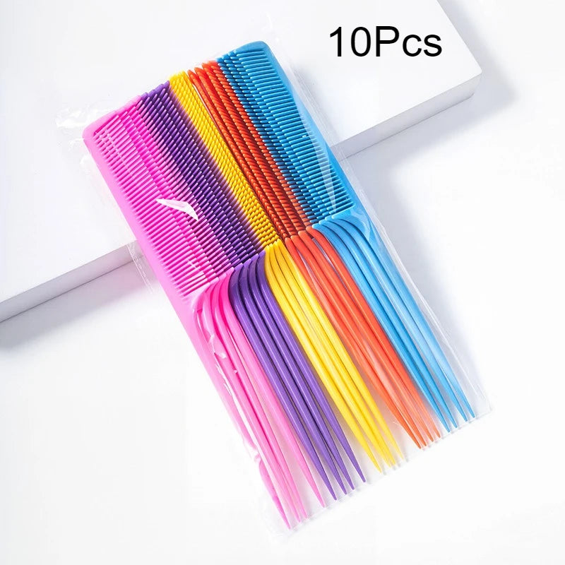10-Pack Anti-Static Rat Tail Hair Combs | Salon Styling Set Hair Styling Comb Set QXL 10Pcs Colorful