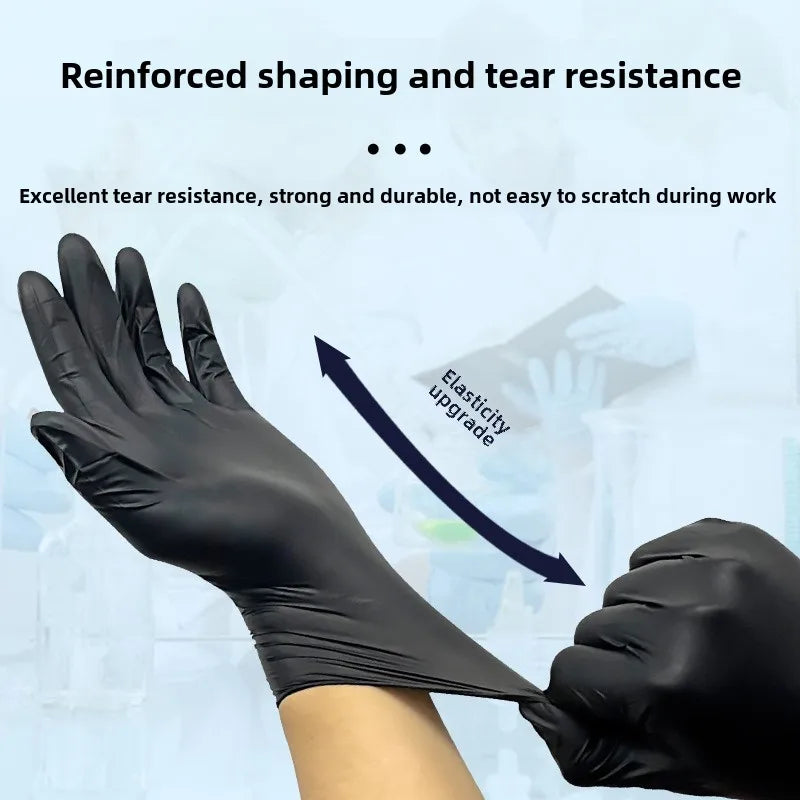 Disposable PVC Nitrile Gloves 20/50 Pack | Black Multipurpose Disposable Gloves QXL