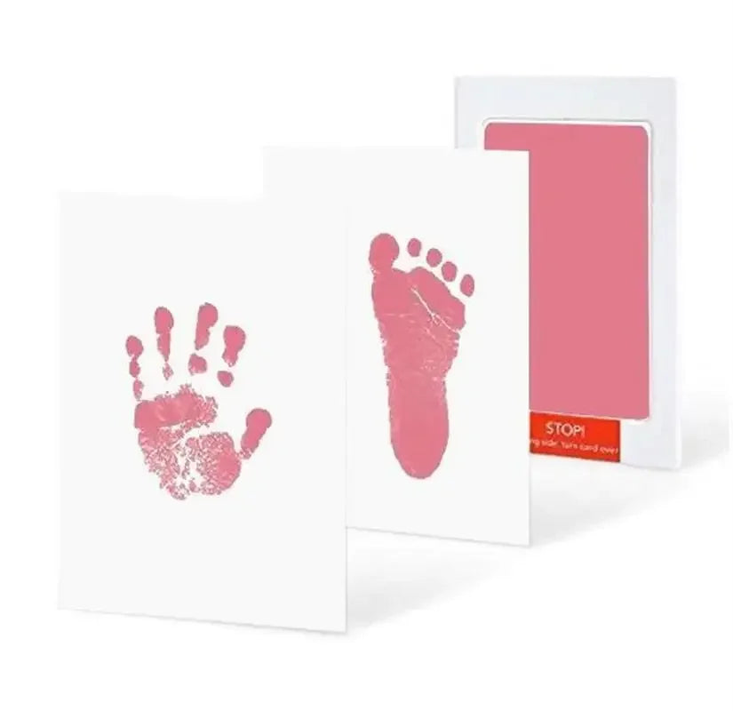 2-Pack Inkless Baby Handprint & Footprint Ink Pad Kit | Pet Paws Baby Keepsake Kit QXL A94 Pink 1Pcs