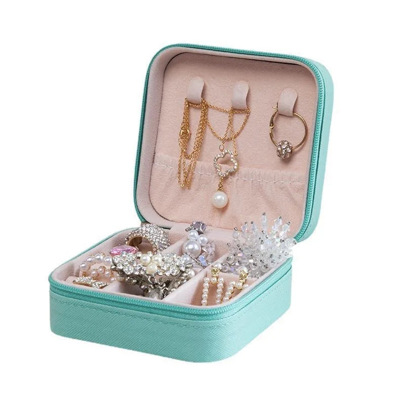Artificial Leather Travel Jewelry Box | Rings, Earrings & Necklaces Jewelry Storage Box QXL