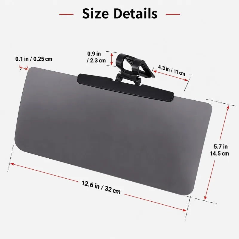 Clip-On Car Sunshade Visor | HD Anti-Glare Tinted PVC Panel Car Sun Visor QXL