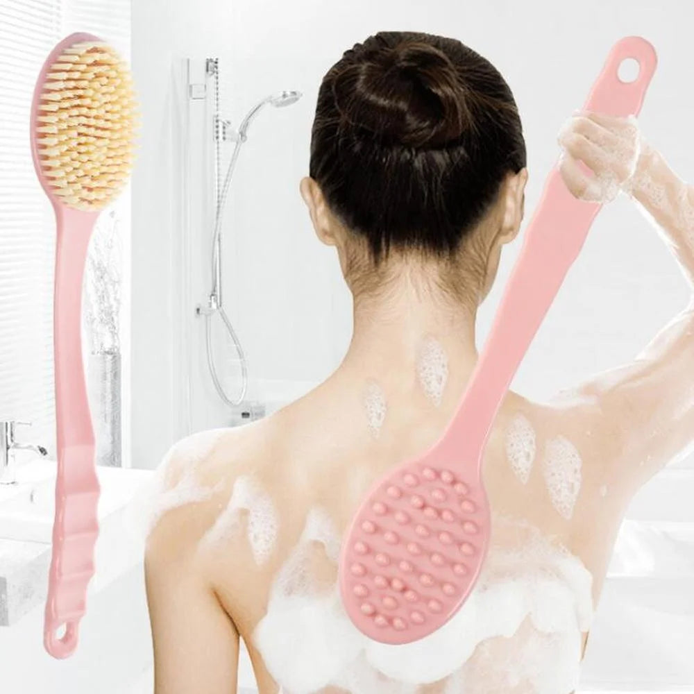 Long Handle Bath Brush | Soft Body Scrubber & Exfoliator Bath Scrub Brush QXL