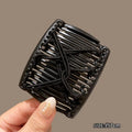 Vintage Magic Hair Comb Elastic Disc Clip for Women Hair Comb Clip QXL Black Small 7cm