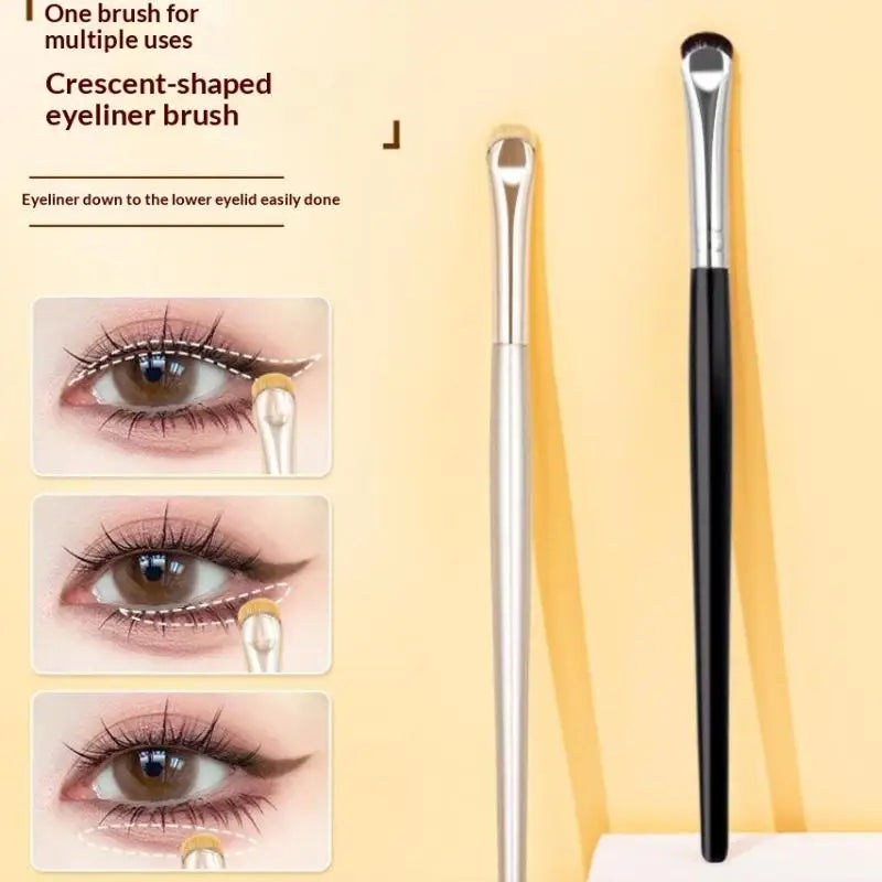 2-Pack Curved Eyeliner & Eyeshadow Smudge Brushes Eye Makeup Brush QXL