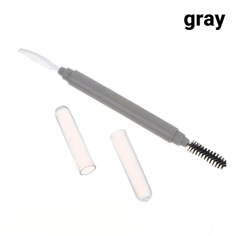 Dual-Ended Eyebrow Brush & Spoolie Comb | Brow Tool Eyebrow Grooming Tool QXL Gray