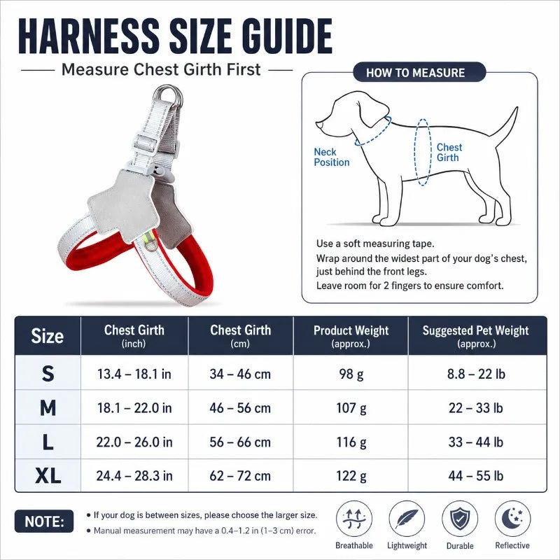 Reflective Y-Shape Dog Harness | Breathable Mesh Vest S–XL Dog Harness QXL