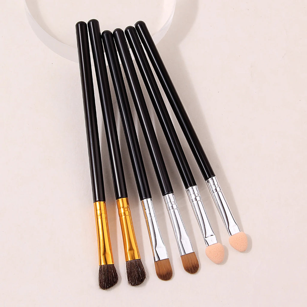 6-Piece Eye Makeup Brush Set | Brow, Liner & Shader Kit Eye Makeup Brush Set QXL