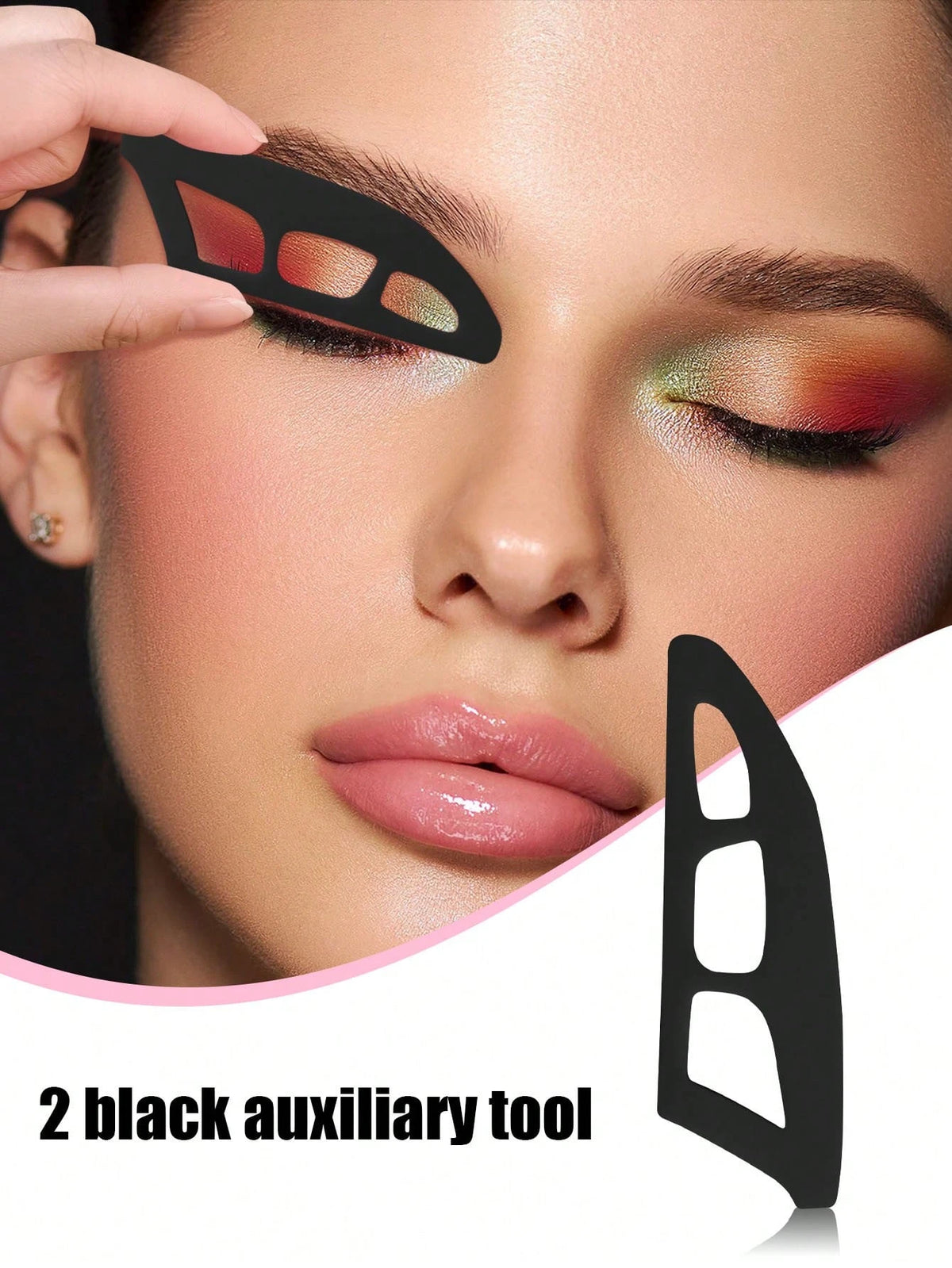Silicone Eyeshadow Stamp Seal Template for Beginners Eyeshadow Stamp Tool QXL 1PC-Au Black