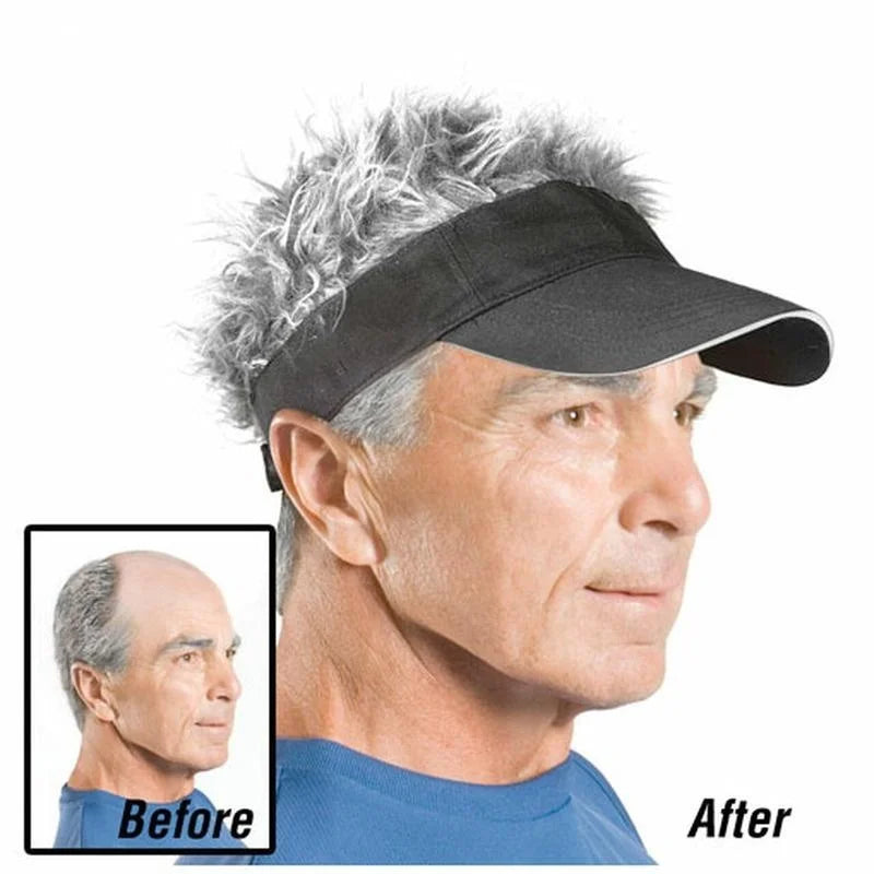 Wig Baseball Cap | Fun Novelty Hat for Men & Women Novelty Wig Hat QXL