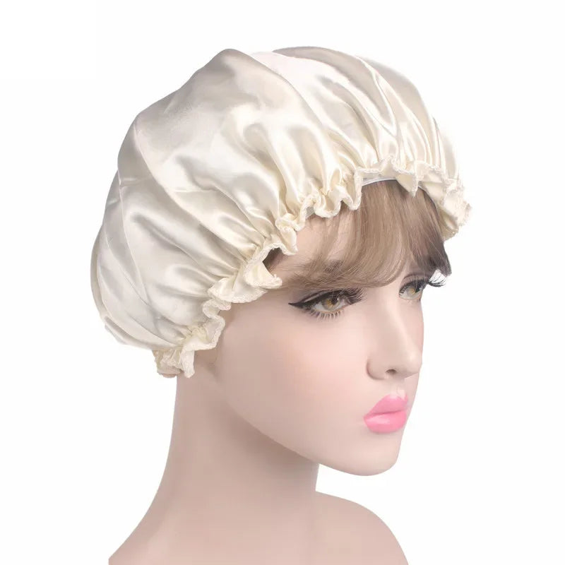 Women's Satin Sleep Cap & Shower Bonnet | Hair Care Hat Satin Sleep Bonnet QXL