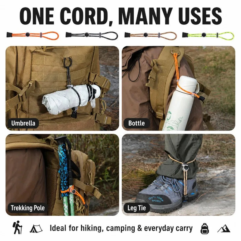 Elastic Gear Cord 3.5mm Adjustable Backpack Strap | Outdoor Elastic Gear Cord QXL