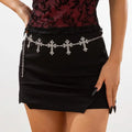 Gothic Cross Metal Waist Chain Belt | Adjustable Y2K Jewelry Metal Waist Chain Belt QXL Default Title