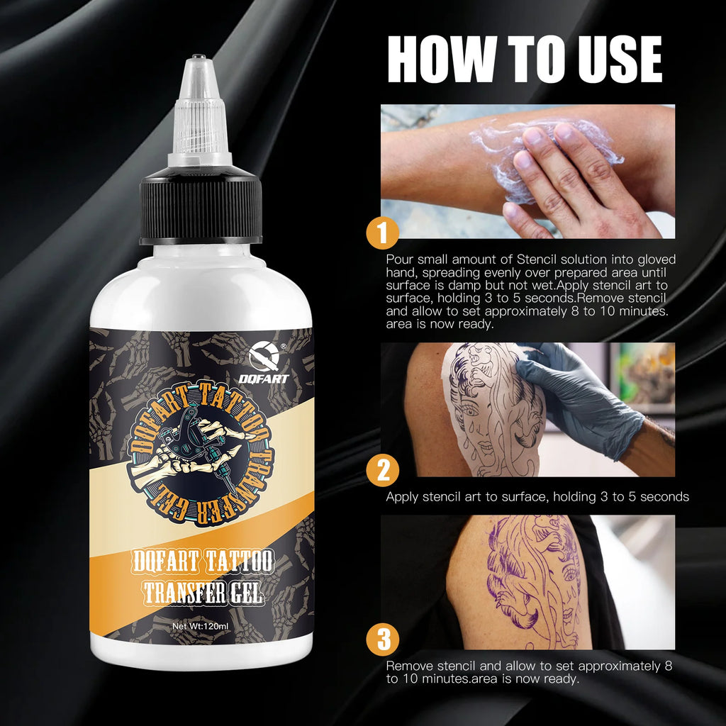 Tattoo Transfer Gel Paste 120ml | Quick-Dry Stencil Aid Tattoo Transfer Gel QXL